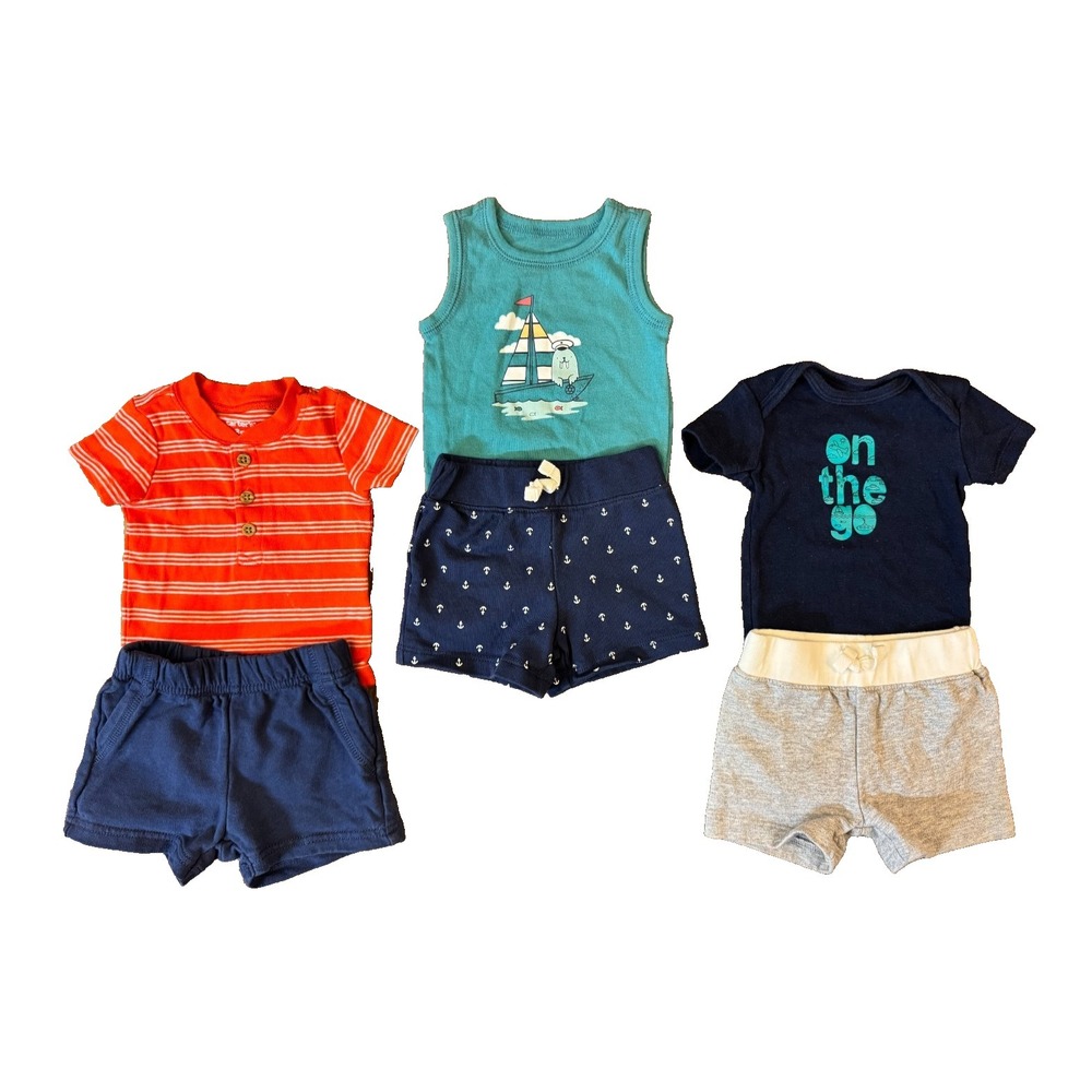 Carter's Boy 3 Months Summer Clothes Lot Outfits‎ Shorts Shirts Bodysuits On Go